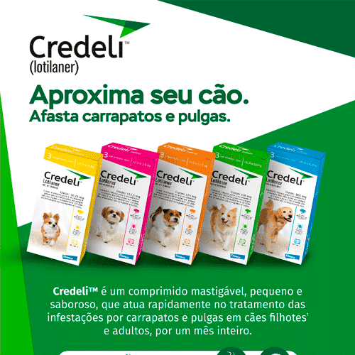 Credeli tab 56,25mg c/3comp 1,3a2,5kg - Elanco - Antipulga e