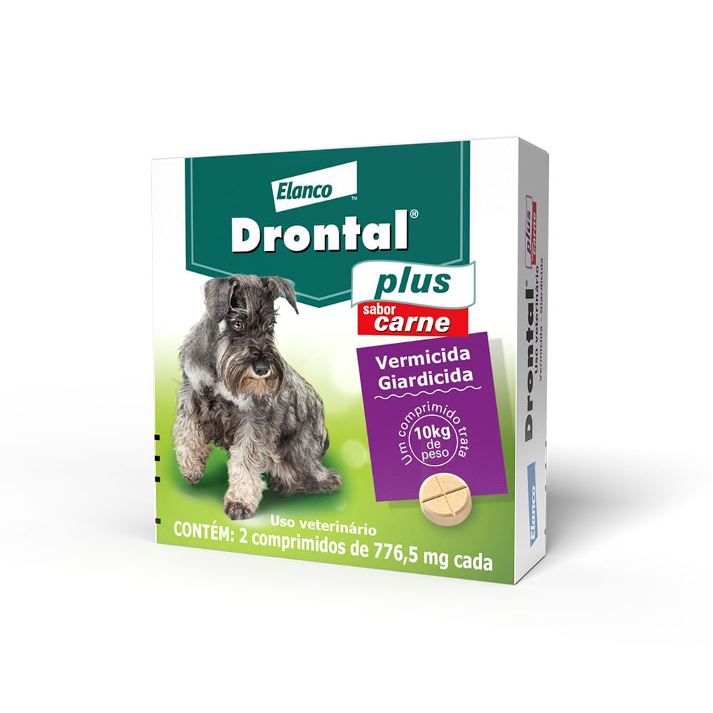 Vermífugo Drontal Plus Cães até 10kg Sabor Carne