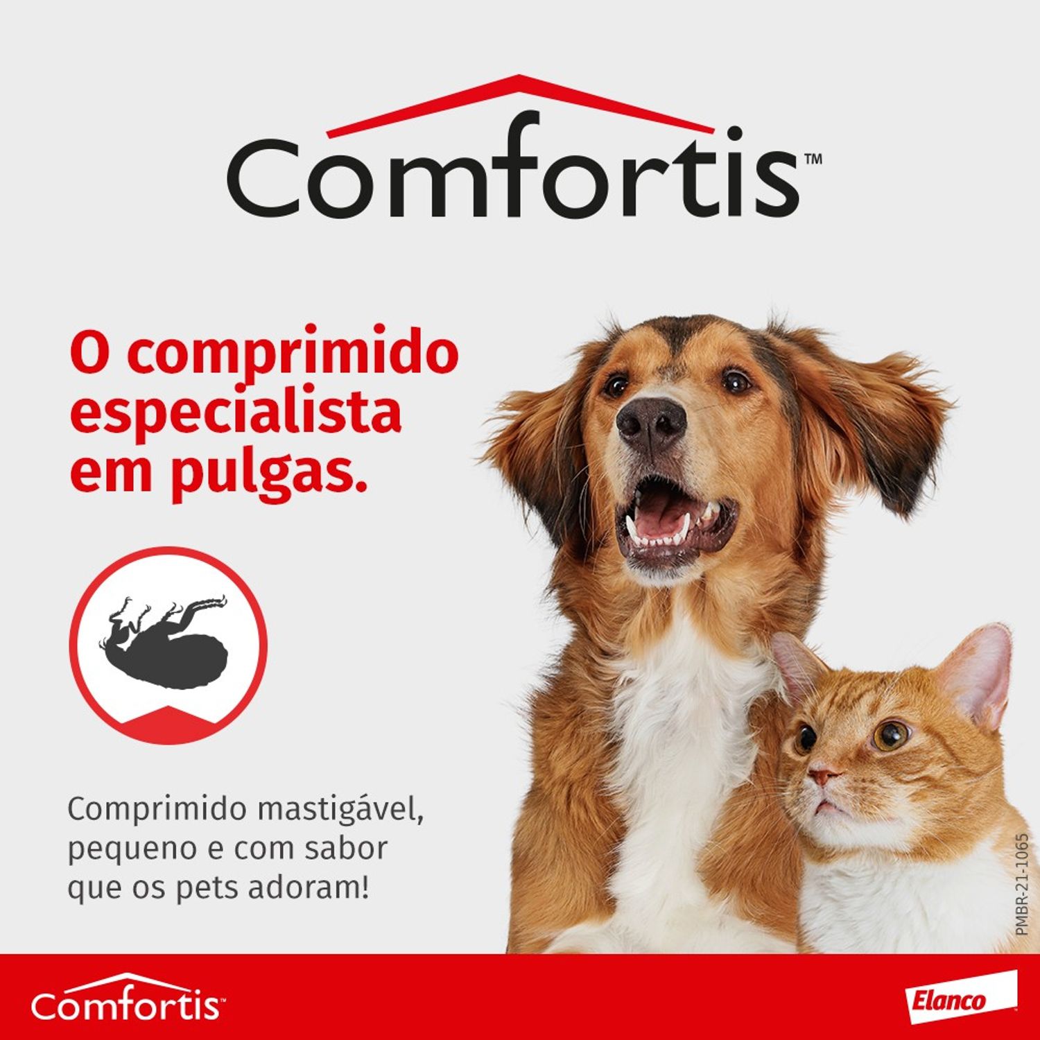 Antipulgas Comfortis 560 mg - Cães de 9 a 18Kg e Gatos de 5,4 a 11Kg Banner Comfortis