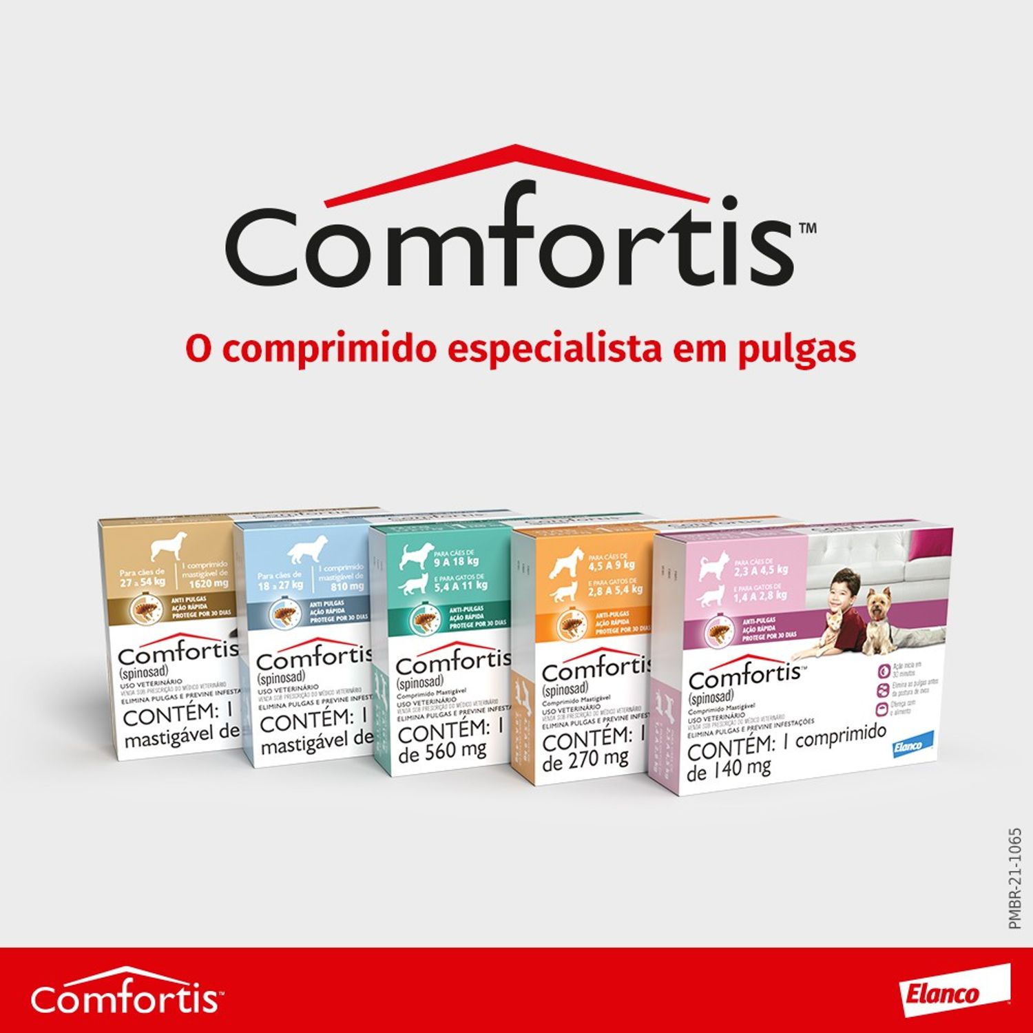 Antipulgas Comfortis 560 mg - Cães de 9 a 18Kg e Gatos de 5,4 a 11Kg Banner Toda a Linha de Medicamentos