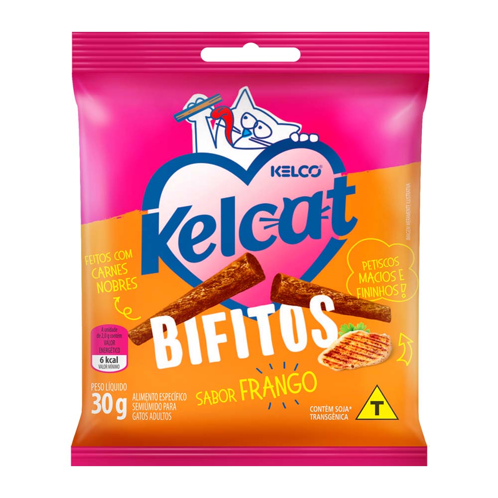 Petisco Kelcat Snack Bifitos Frango