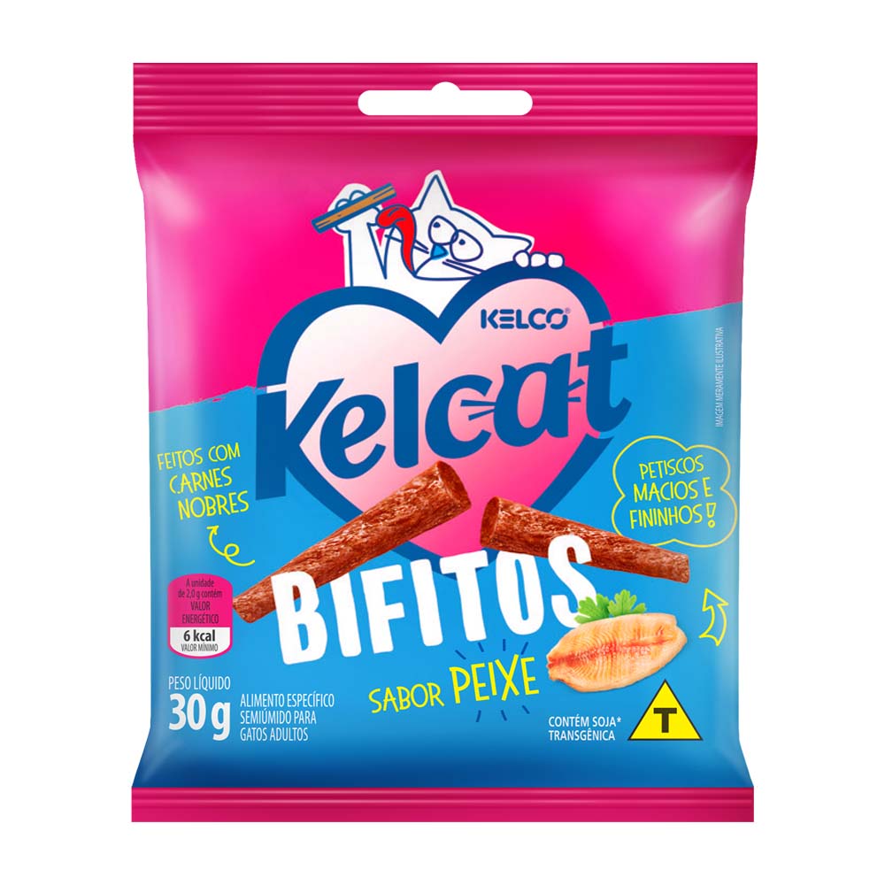 Petisco Kelcat Snack Bifitos Peixe