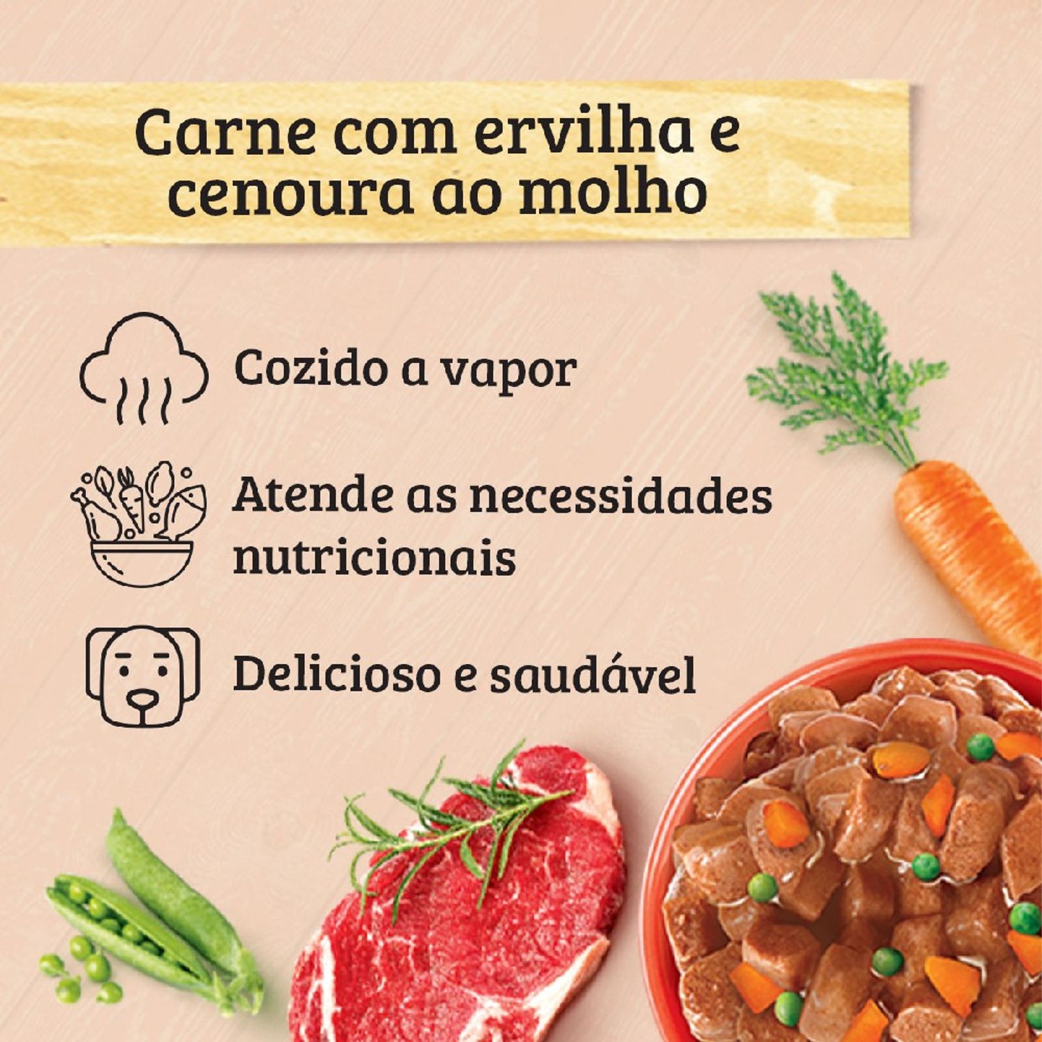 Ração Úmida Keldog Carne Com Ervilha e Cenoura qualidades