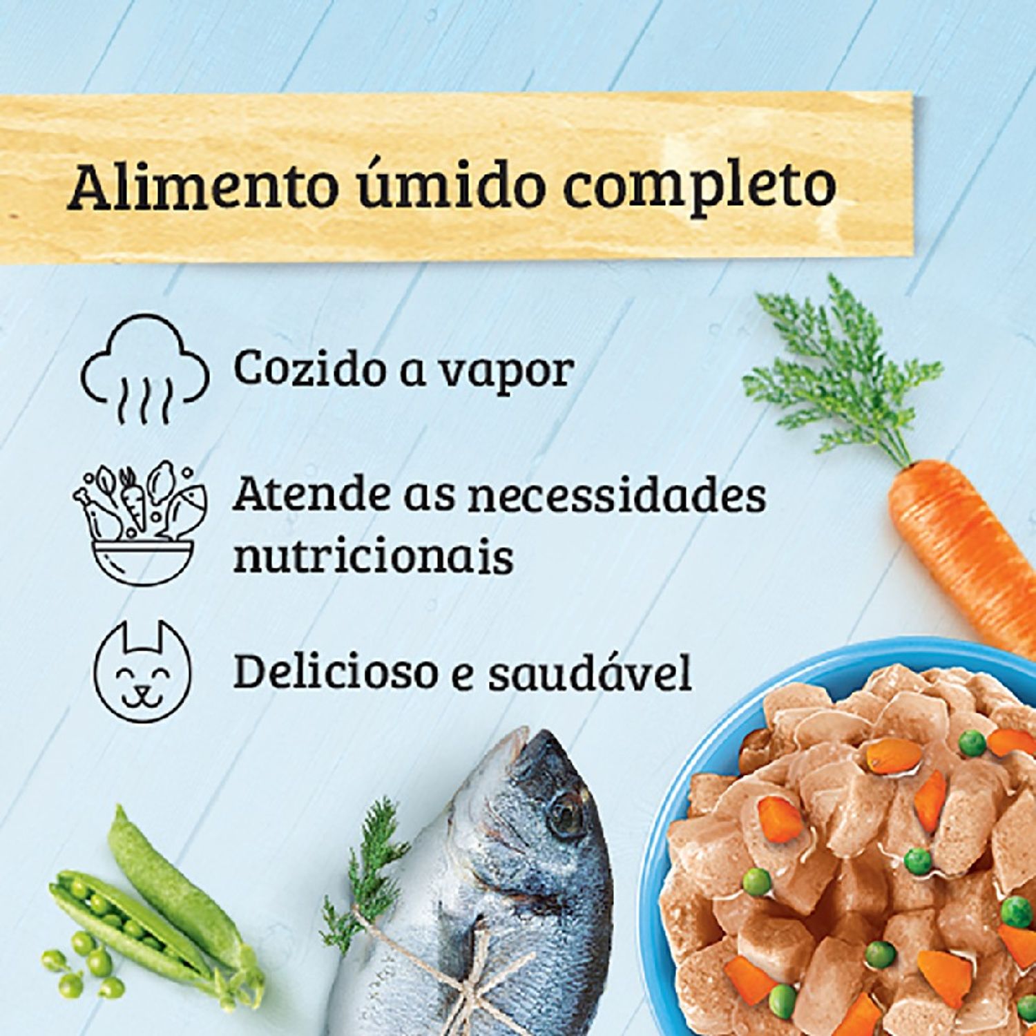 Alimento-Umido-Kelcat-Peixe-Ervilha-e-Cenoura-Ingredientes