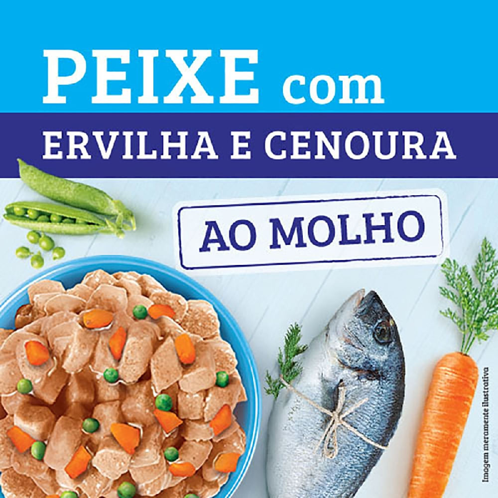 Ração Úmida Kelcat Peixe com Ervilha e Cenoura