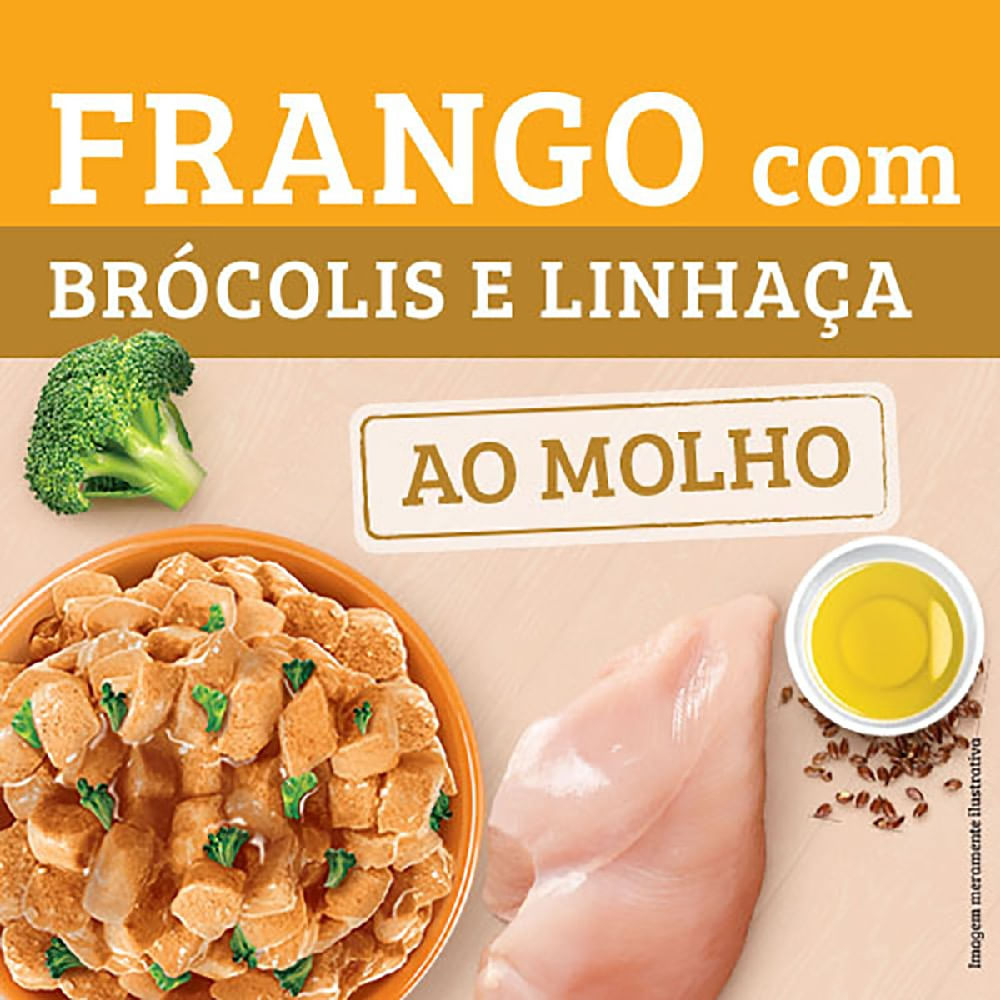 Ração Úmida Kelcat Frango com Brócolis e Linhaça