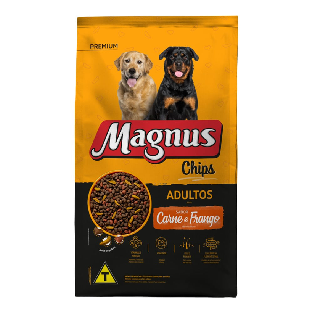 Ração Magnus Chips Cães Adultos Carne e Frango