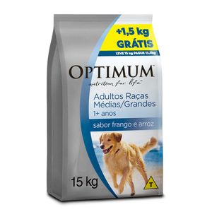 Ração Optimum para Cães Adultos Raças Médias e Grandes Frango e Arroz