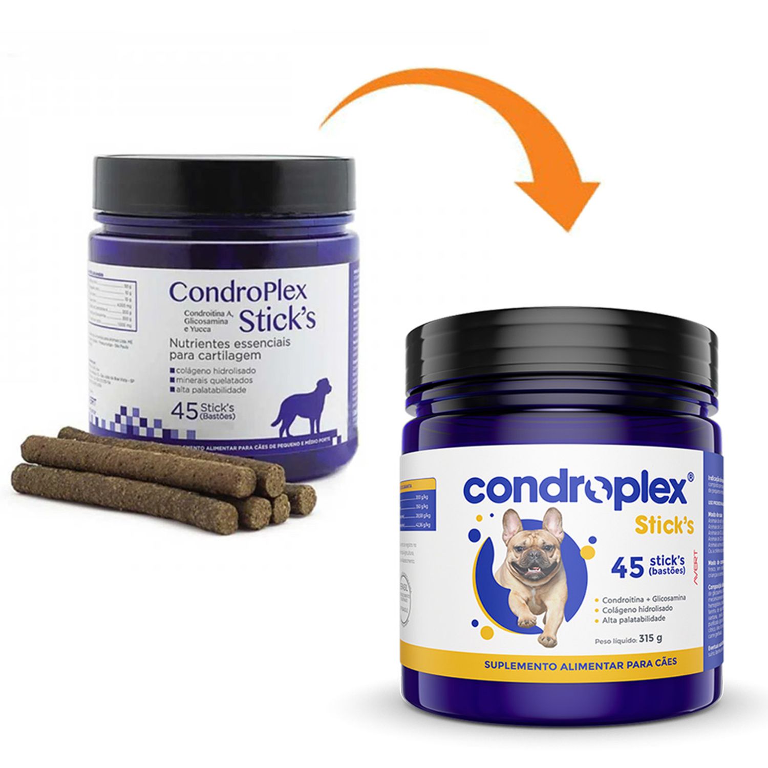 Suplemento Condroplex Sticks para Cães Avert Nova embalagem