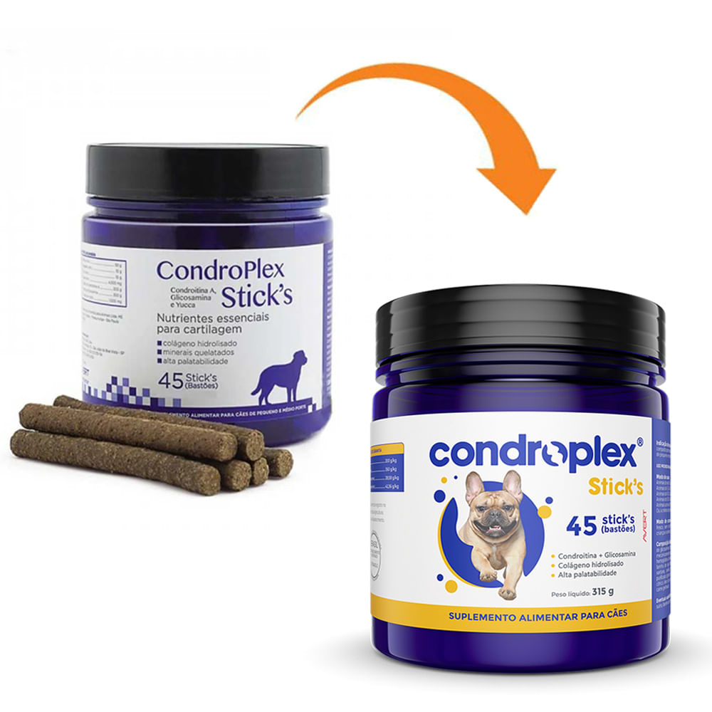 Suplemento Condroplex Stick's para Cães Avert Nutrientes Para Cartilagem