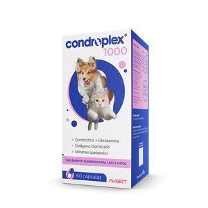 Condroplex 1000 Suplemento Avert para Cães e Gatos - 60 cápsulas