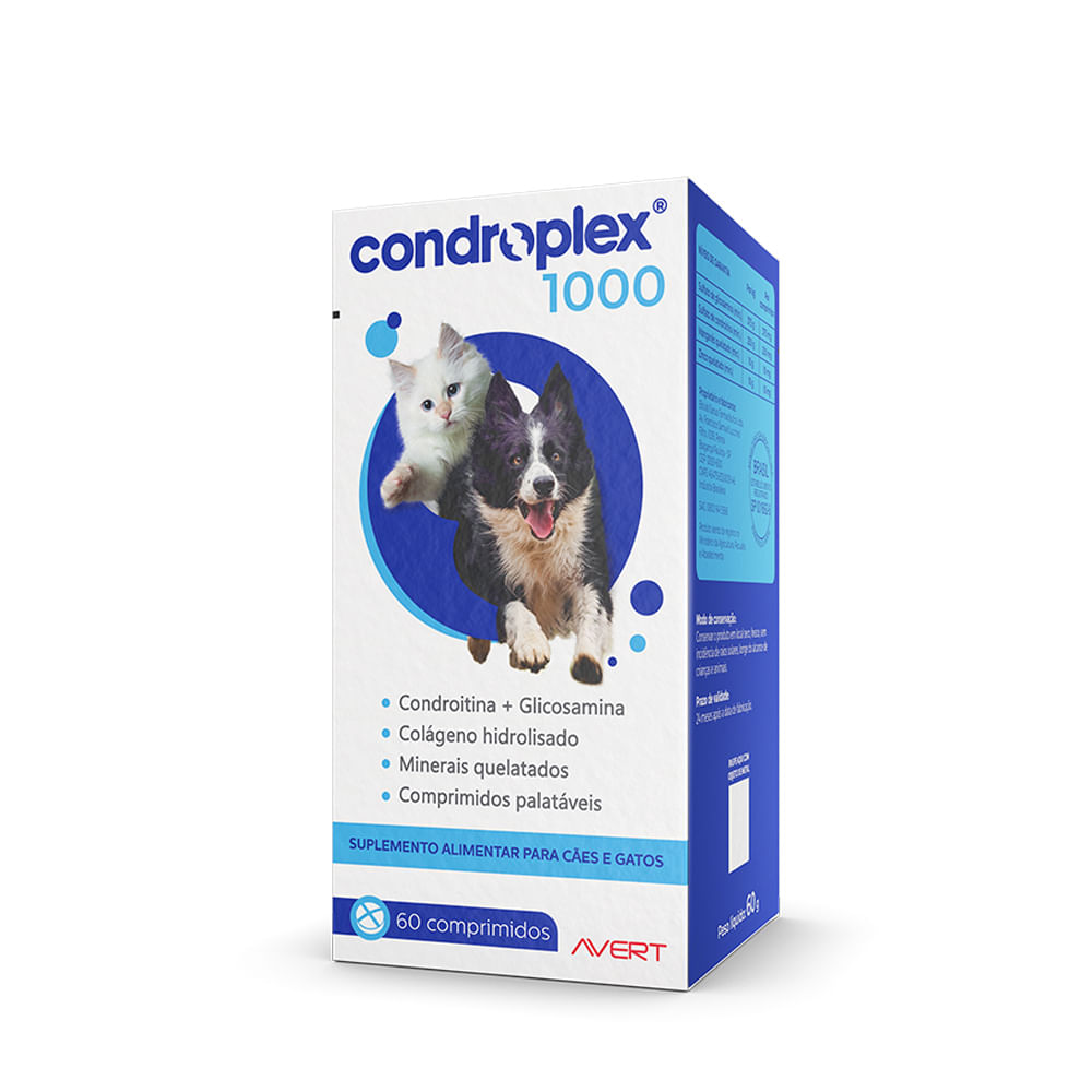 Condroplex 1000 para Cães e Gatos Comprimidos Palatáveis