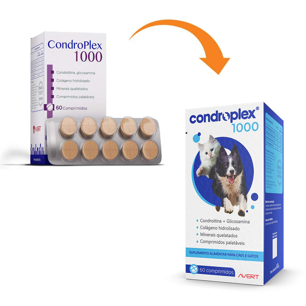 Condroplex 1000 para Cães e Gatos Comprimidos Palatáveis