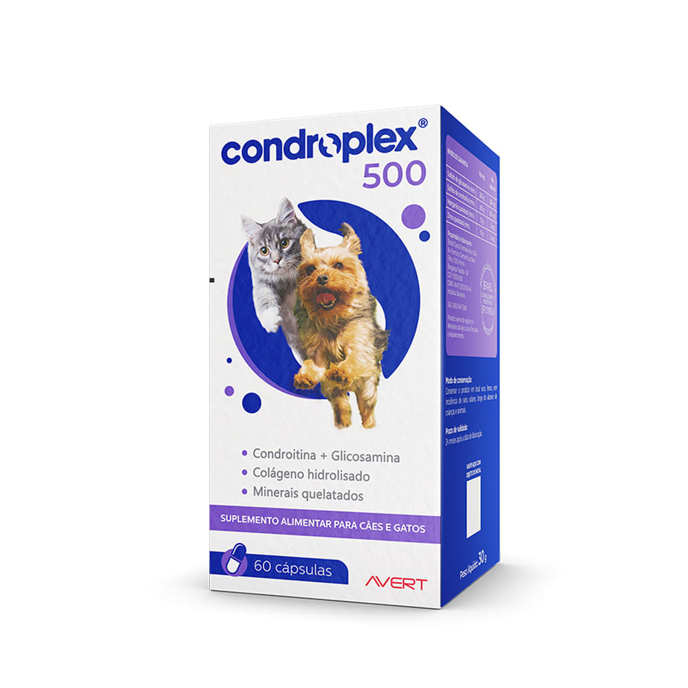 Condroplex 500 Cápsulas para Cães e Gatos