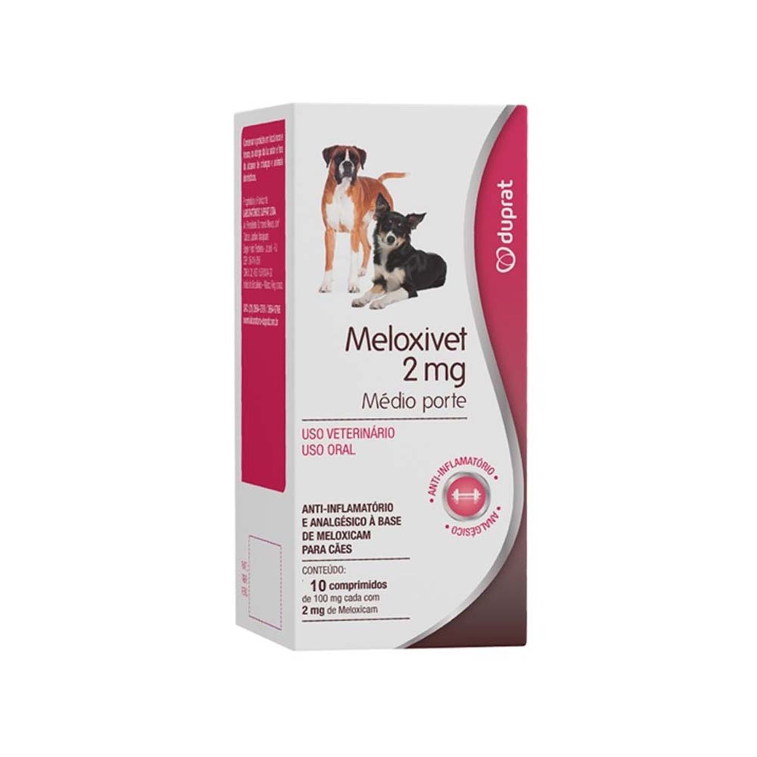 Anti-Inflamatório Meloxivet 2 mg para Gatos e Cães de Médio Porte com 10 comprimidos
