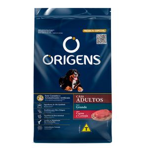 Ração Origens Cães Adultos Porte Grande Carne e Cereais