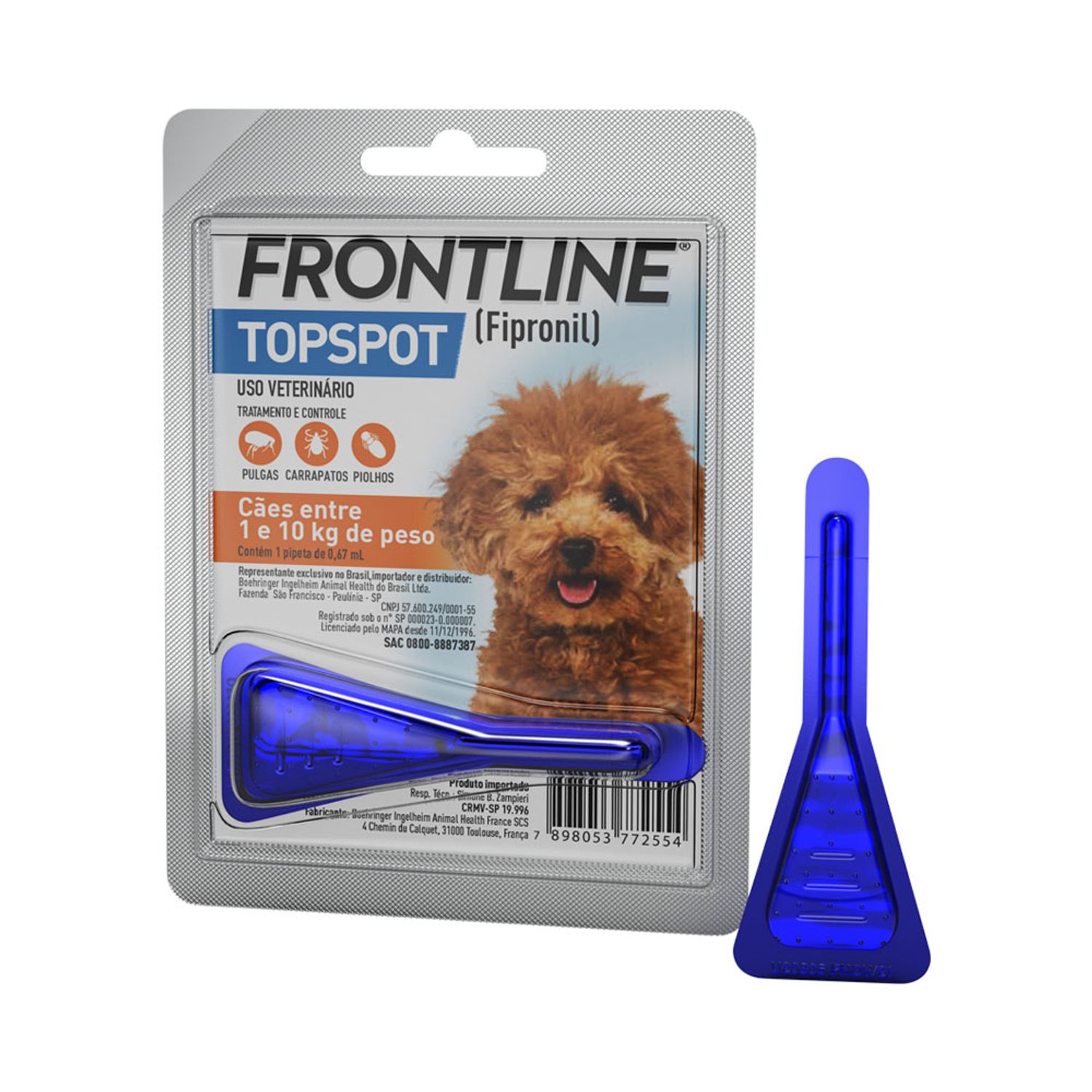 Antipulgas e Carrapatos Frontline Topspot para Cães de 1 a 10 kg