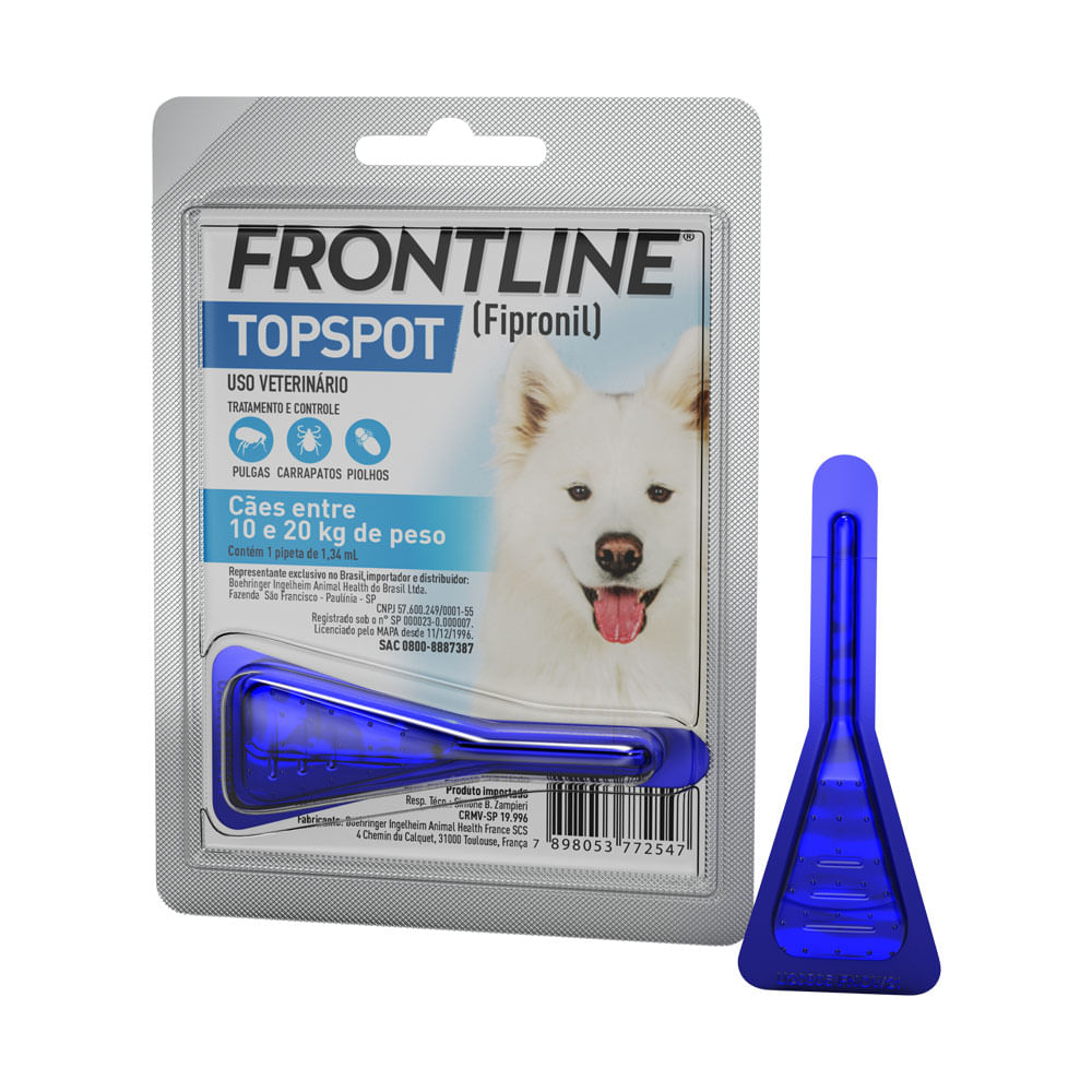 Antipulgas e Carrapatos Frontline Topspot Cães entre 10 e 20kg