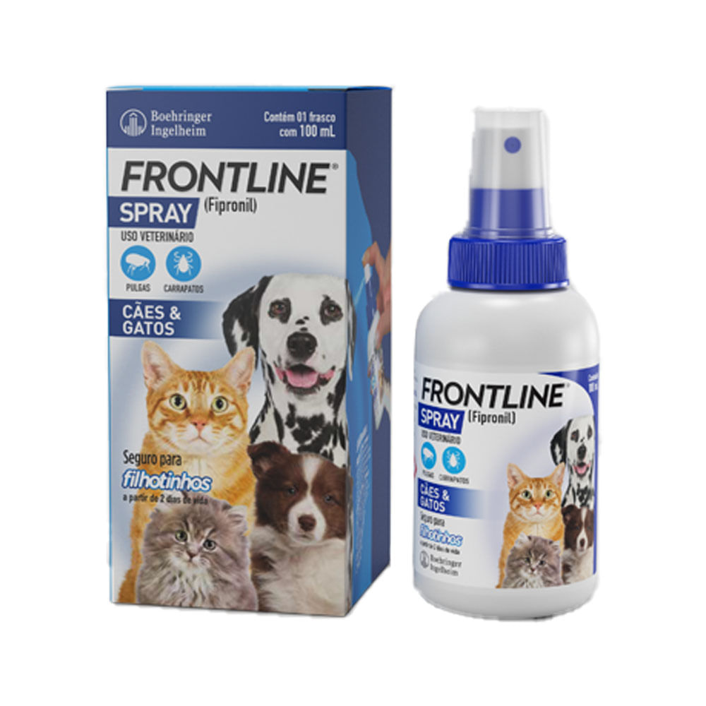Antipulgas e Carrapatos Frontline Spray Cães e Gatos