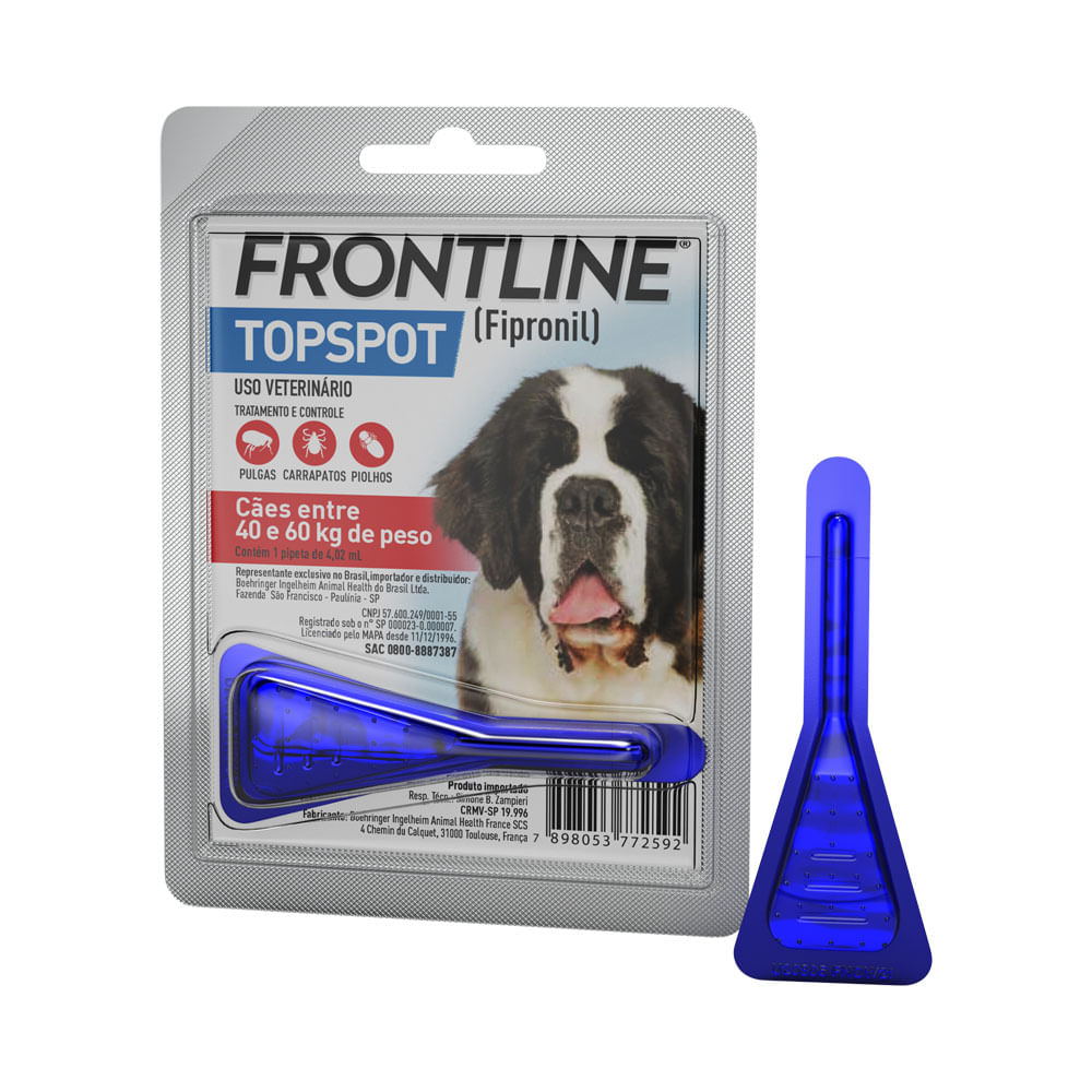 Antipulgas e Carrapatos Frontline Topspot Cães entre 40 e 60kg