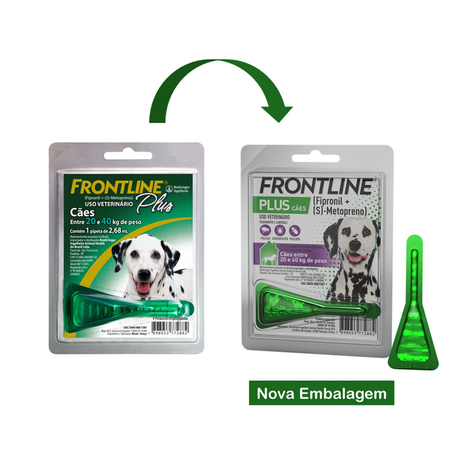 Antipulgas e Carrapatos Frontline Plus Cães entre 20 e 40kg de para
