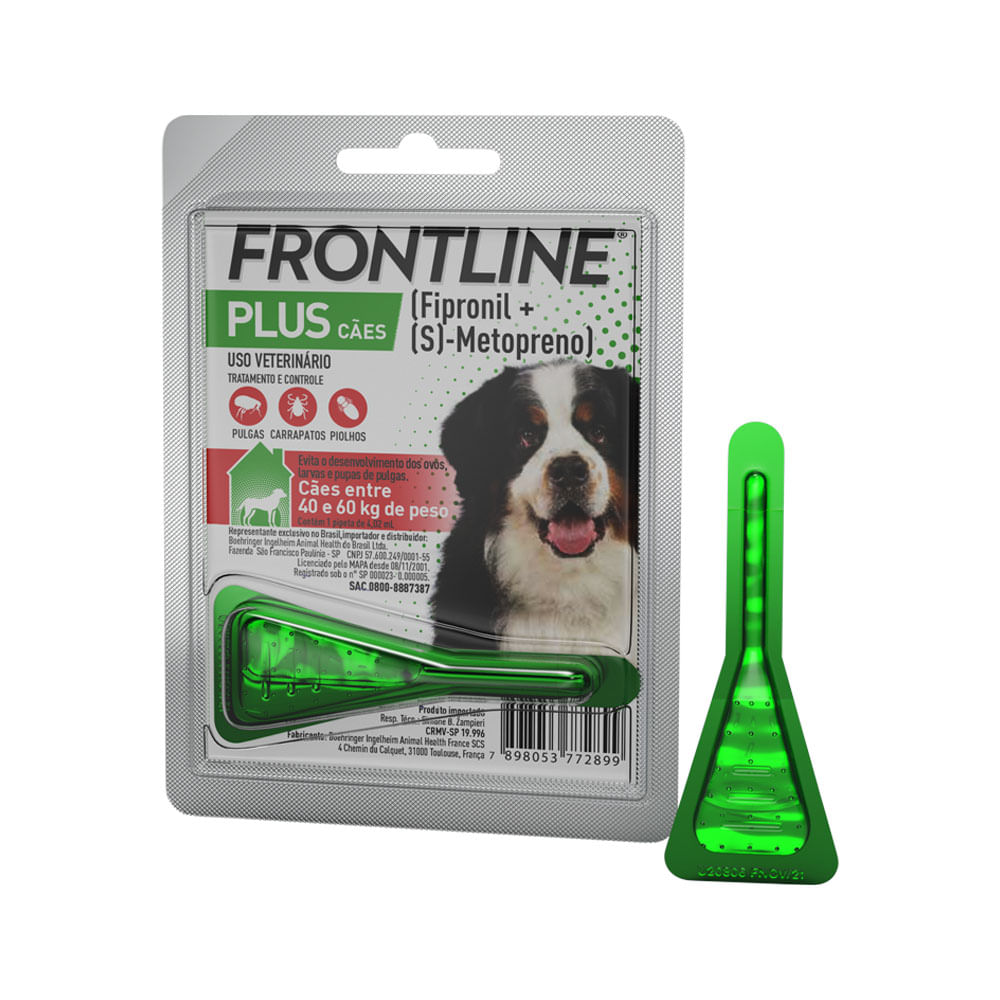 Antipulgas e Carrapatos Frontline Plus Cães entre 40 e 60kg