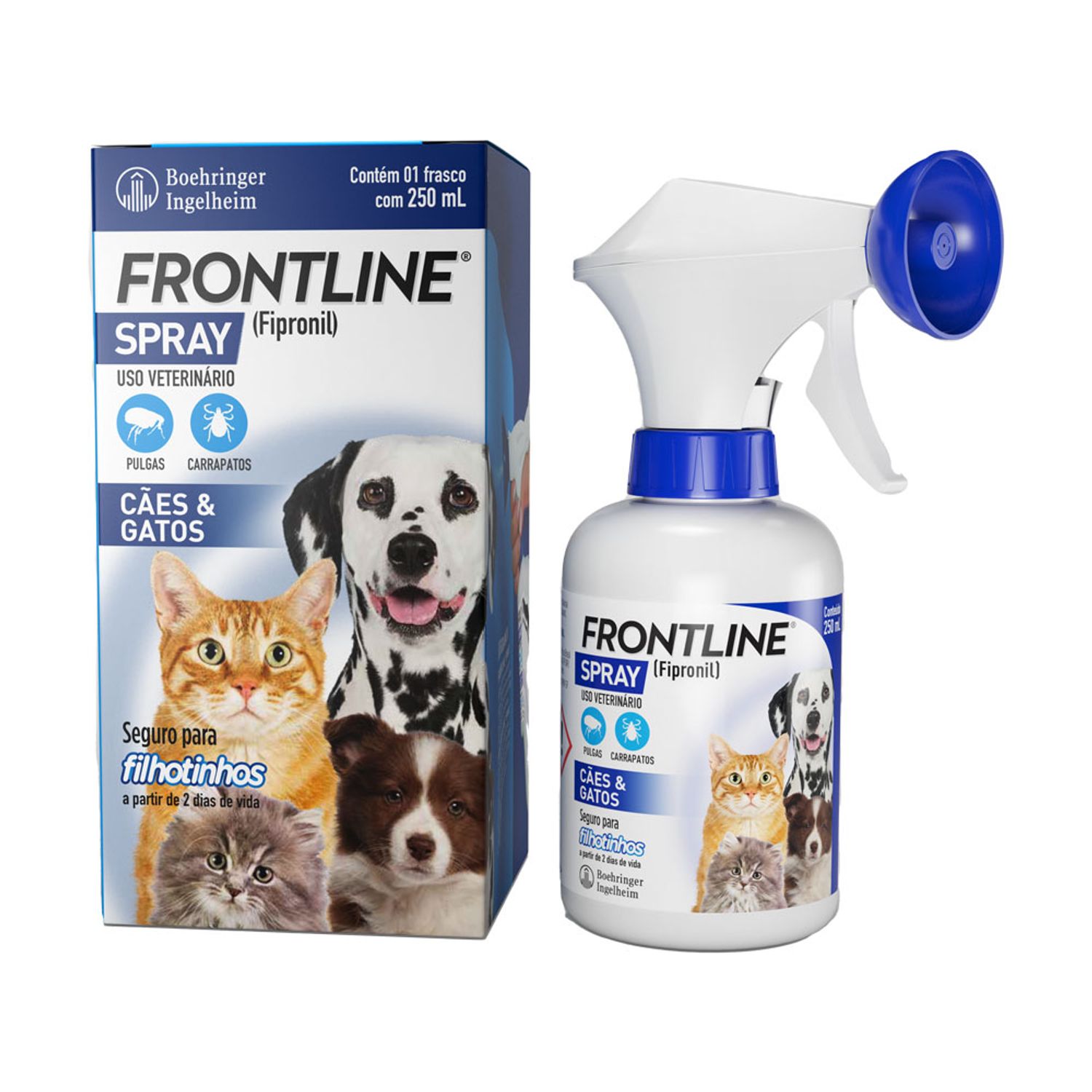 Antipulgas e Carrapatos Frontline Spray Cães e Gatos 250ml