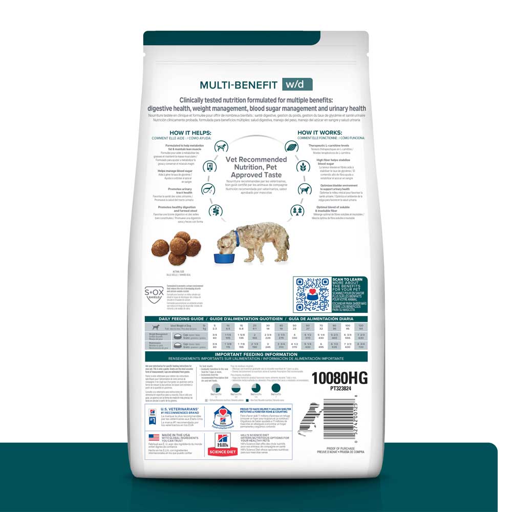 Ração Hill's Prescription Diet W/D Cães Adultos Controle do Peso e Glicêmico
