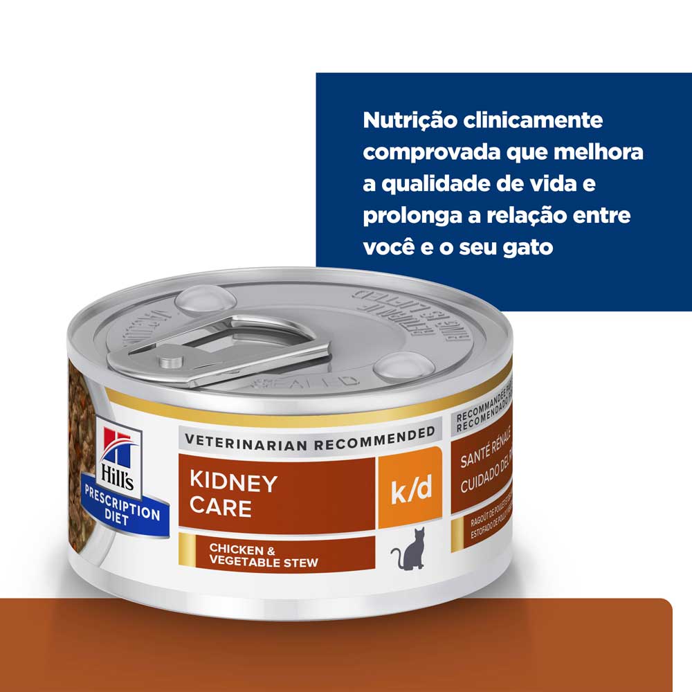 Ração Úmida Hill's Prescription Diet K/D Gatos Adultos Cuidado Renal