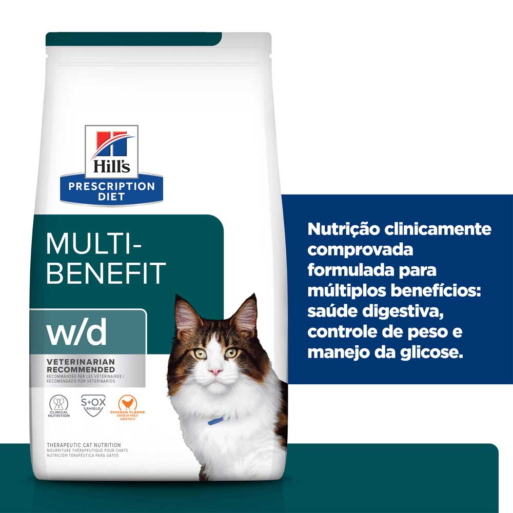 Ração Hill's Prescription Diet W/D Gatos Adultos Controle do Peso e Glicêmico