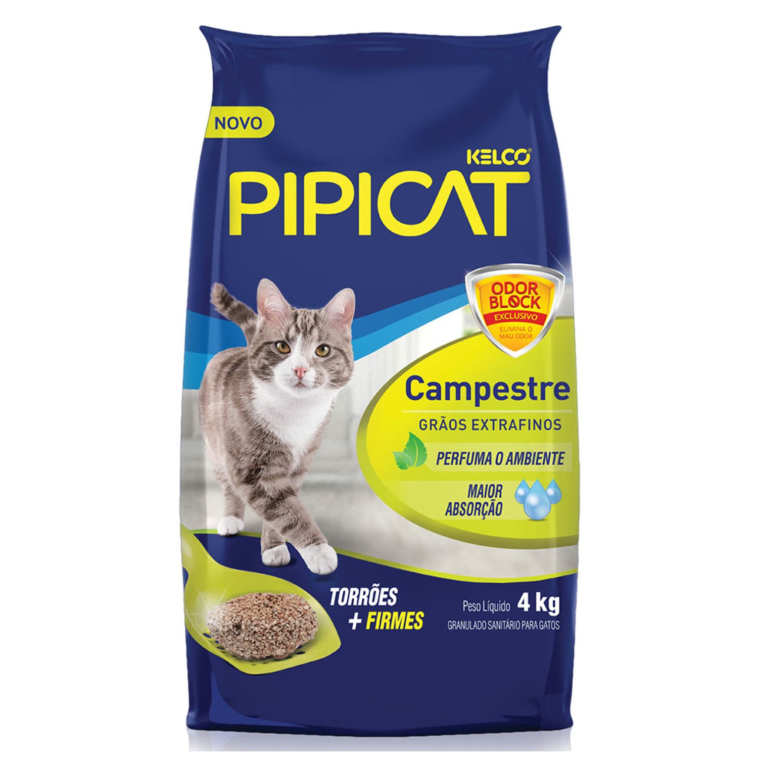 Granulado Sanitário para Gatos Perfumado Pipicat Campestre Frente