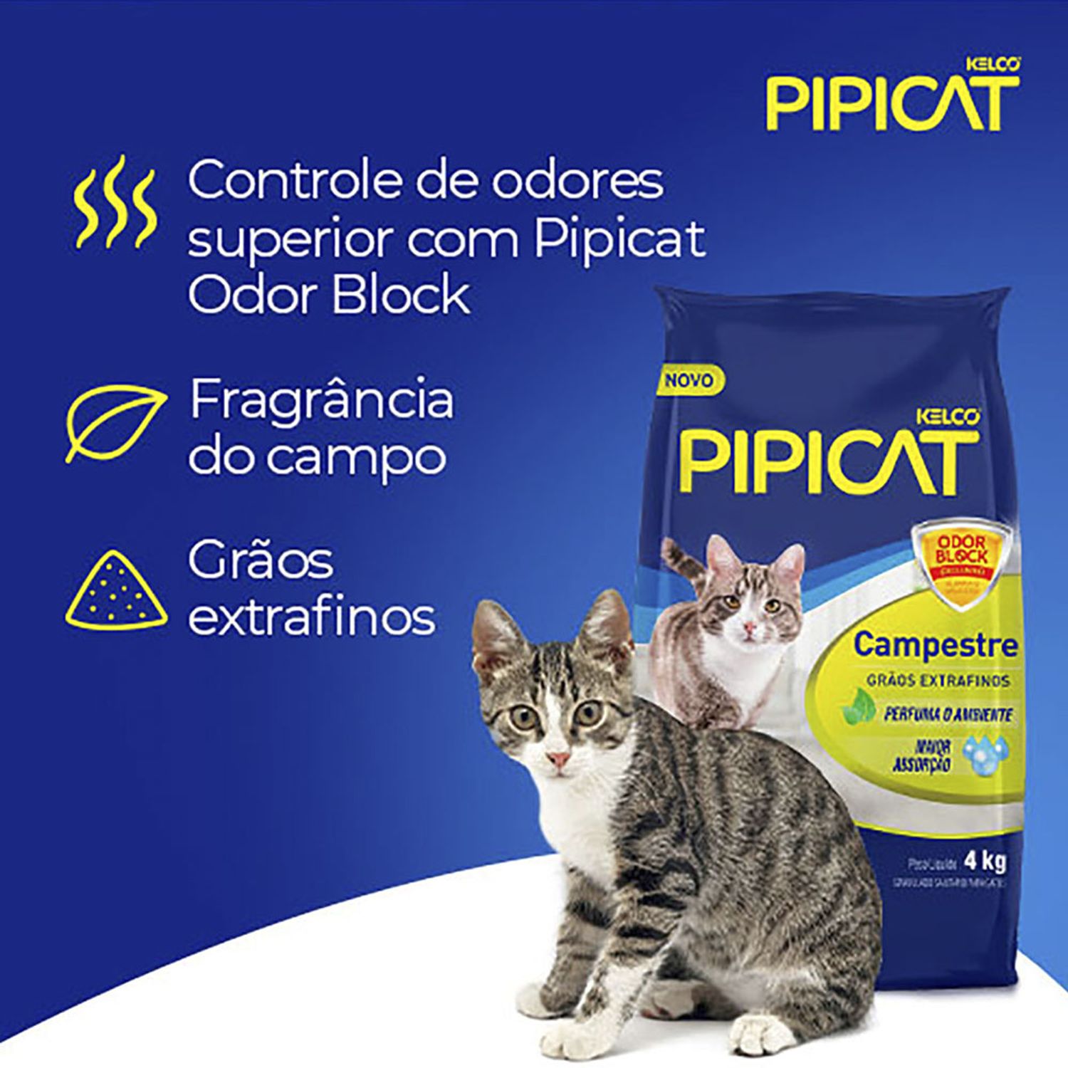 Granulado Sanitário para Gatos Perfumado Pipicat Campestre Informações