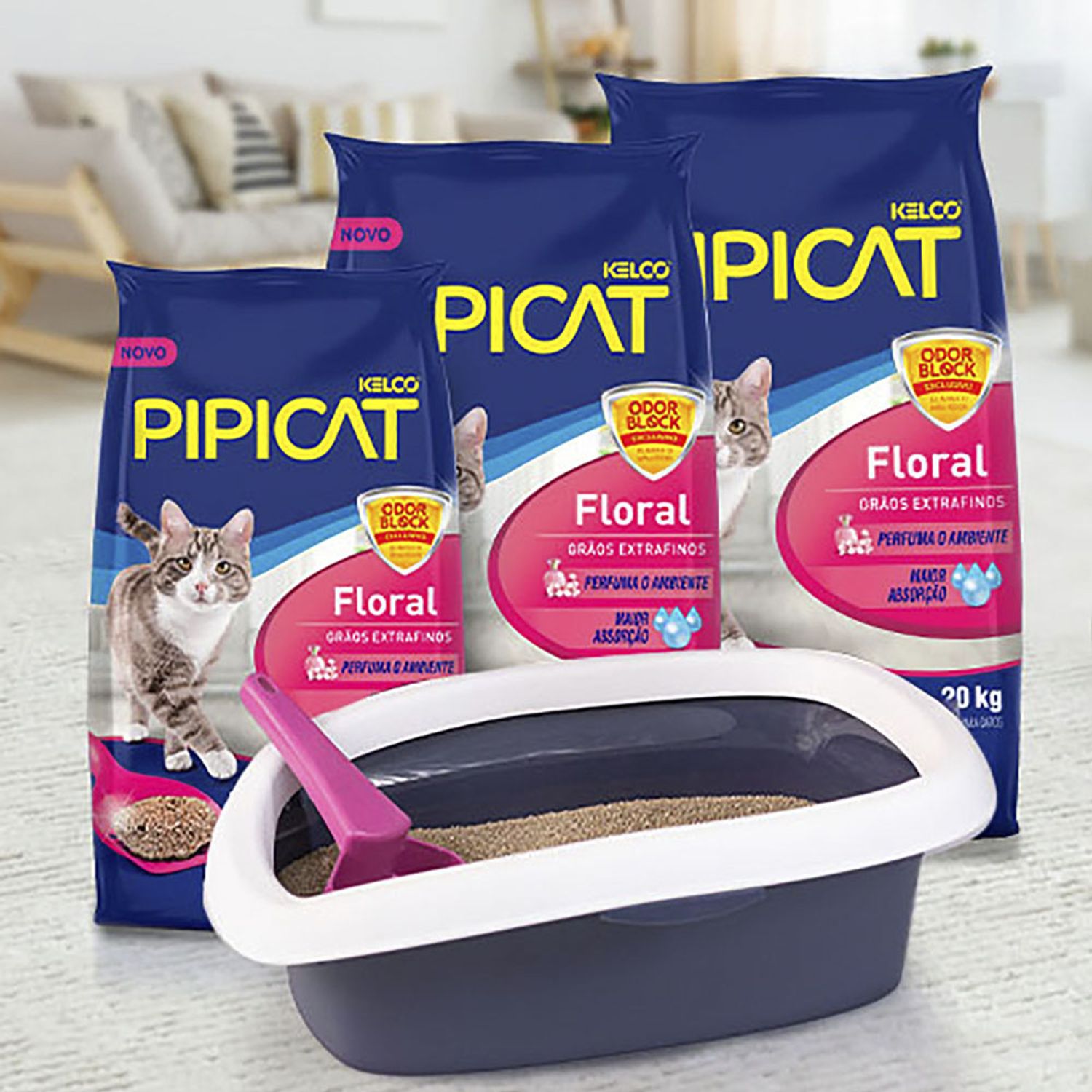 Granulado-Sanitario-para-Gatos-Perfumado-Pipicat-Floral-Linha