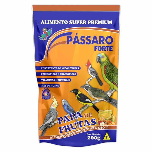 Papa de Frutas Pronto para Uso Pássaro Forte 200g