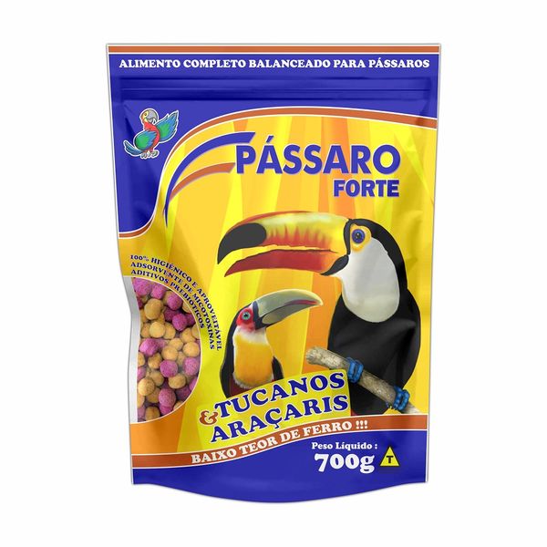 Ração para Tucanos e Araçaris Pássaro Forte 700 g