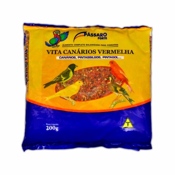 Ração para Canários Vita Vermelha Pássaro Forte 200 g
