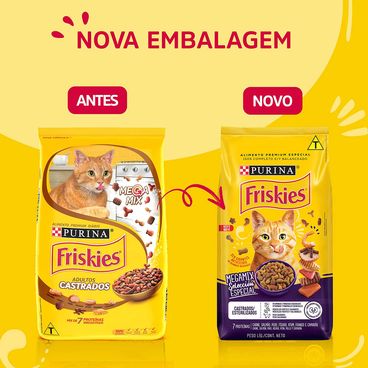 Ração Friskies Gatos Adultos Castrados Megamix Nova Embalagem