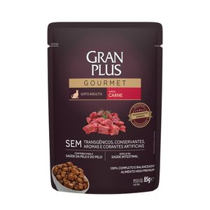Ração Úmida GranPlus Gourmet Gatos Adultos Carne - 85 g