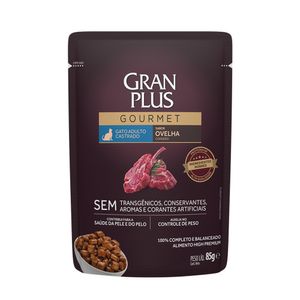 Ração Úmida GranPlus Gourmet Gatos Castrados Ovelha - 85 g