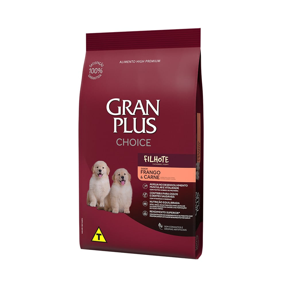 Ração GranPlus Choice Cães Filhotes Frango e Carne