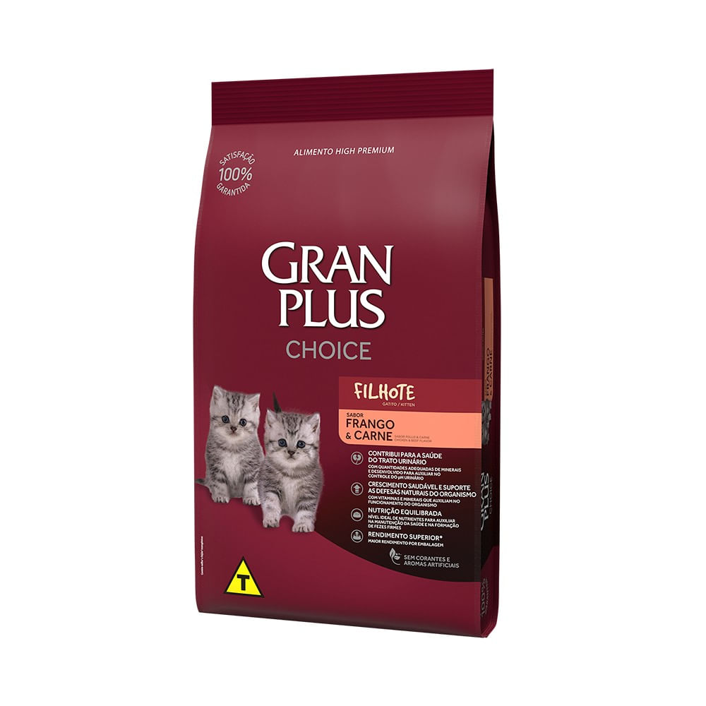 Ração GranPlus Choice Gatos Filhotes Frango e Carne