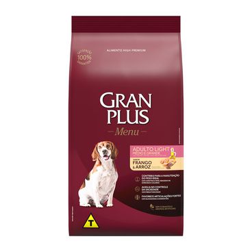 Ração Gran Plus Menu Cães Adultos Light Frango e Arroz