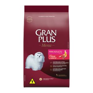 Ração GranPlus Menu Cães Mini Adultos Carne e Arroz - 1 kg