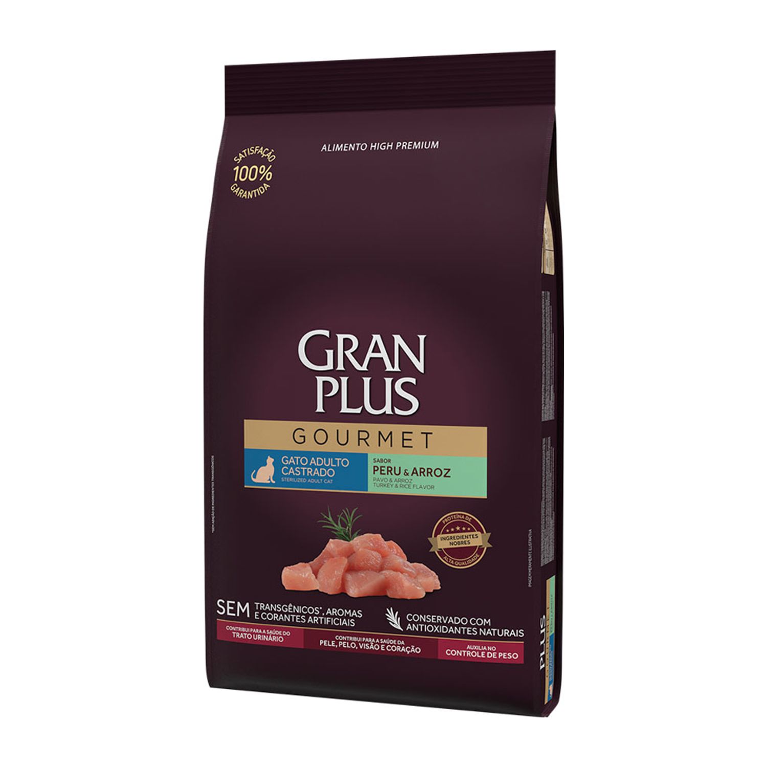 Racao-Gran-Plus-Gourmet-Gatos-Castrados-Peru-e-Arroz