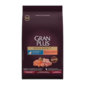 Ração GranPlus Gourmet Gatos Adultos Castrados Salmão e Frango