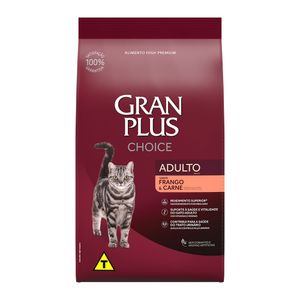 Ração GranPlus Choice Gatos Adultos Frango e Carne - 10,1 kg