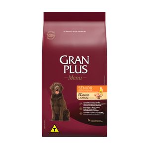 Ração GranPlus Menu Cães Sênior Portes Médio e Grande Frango e Arroz
