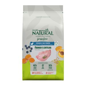 Ração Guabi Natural Grain Free Cães Adultos Raças Mini Pequeno Frango e Lentilha