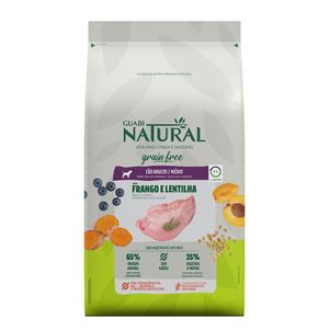 Ração Guabi Natural Grain Free Cães Adultos Raças Médias Frango e Lentilha