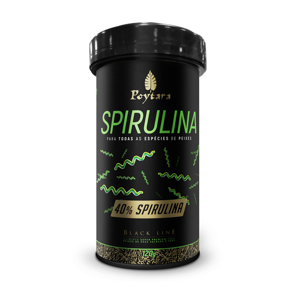 Ração Spirulina 40% Black Line Poytara